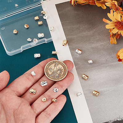 24Pcs 6 Styles Rack Plating Brass Spacer Beads KK-PH0006-67-1