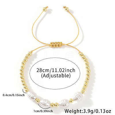 French Style Brass Round Beads Braided Bead Bracelets for Women CU2668-1