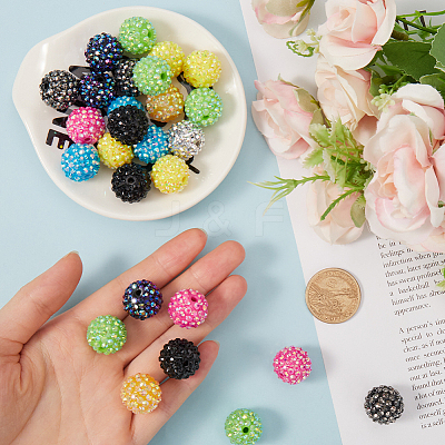 80Pcs Resin Rhinestone Beads RESI-SC0003-28-1