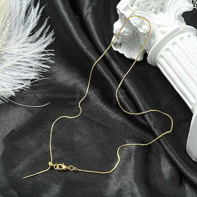 1mm Rack Plating Brass Box Chain Adjustable Slider Necklaces for Women Men MAK-L044-56G-1