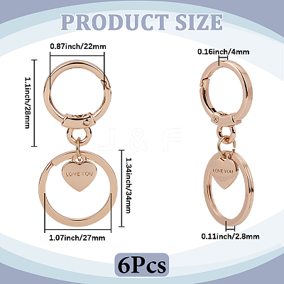6Pcs Alloy Keychain Clasps FIND-SC0014-43LG-1
