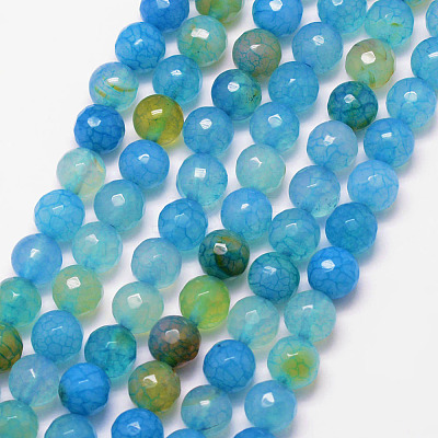 Natural Crackle Agate Bead Strands G-K166-07F-8mm-11A-1