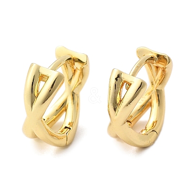 Rack Plating Brass Criss Cross Hoop Earrings for Women X-EJEW-B014-15G-1