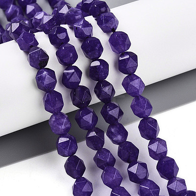 Dyed Natural White Jade Beads Strands G-T139-8mm-46M-1