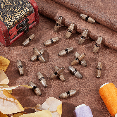 50Pcs 1-Hole Wood Buttons BUTT-UN0001-27A-1