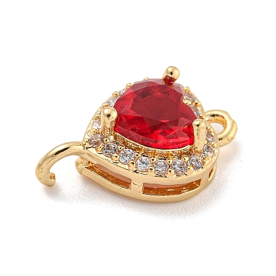 Brass Pave Cubic Zirconia Connector Charms KK-Z072-06G-06-1