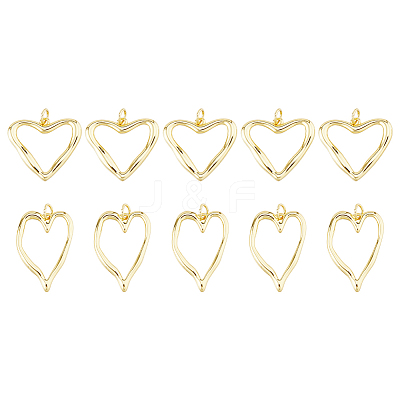 10Pcs 2 Styles Brass Pendants KK-HS0015-24-1