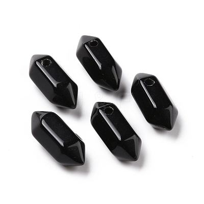 Natural Obsidian Double Terminal Pointed Pendants G-C007-02A-07-1