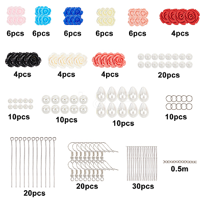 DIY Flower Dangle Earring Making Kits DIY-SC0001-36-1