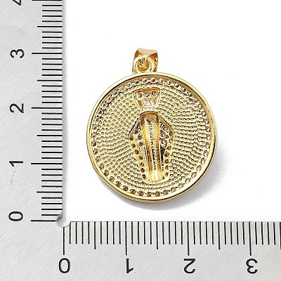 Brass Micro Pave Clear Cubic Zirconia Pendants KK-A221-28A-G-1