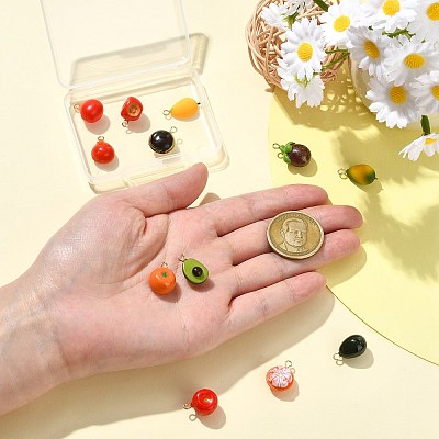 12Pcs 12 Styles Brass Acrylic Pendants OACR-CJ0002-68-1