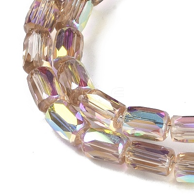 Electroplate Glass Chevron Beads Strands GLAA-Q101-02A-AB09-1