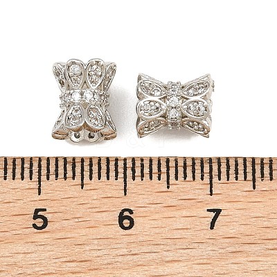 Brass Micro Pave Clear Cubic Zirconia Beads CU-CBA6A75-10P-1