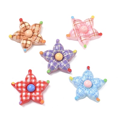 Tartan Pattern Opaque Resin Cabochons CRES-A061-01A-1