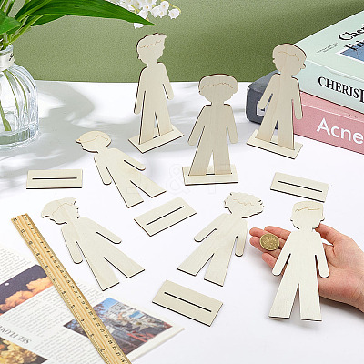Wooden Boy Display Decorations AJEW-WH0270-939-1