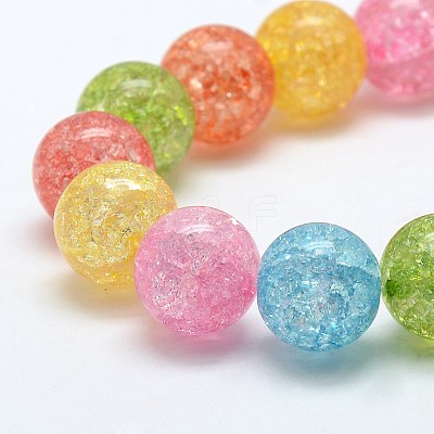 Synthetic Crackle Quartz Round Beads Strands G-L155-10mm-01-1