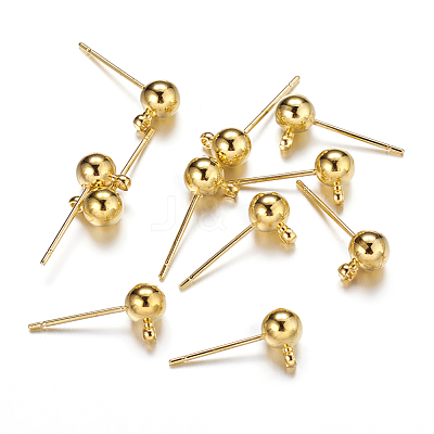 Brass Ball Post Ear Studs EC254-G-1