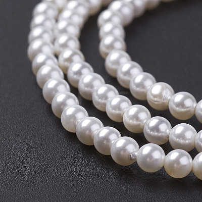 Shell Pearl Bead Strands BSHE-P023-5mm-1