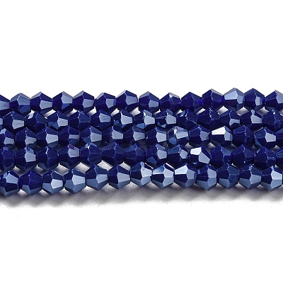 Opaque Solid Color Electroplate Glass Beads Strands EGLA-A039-P4mm-A10-1