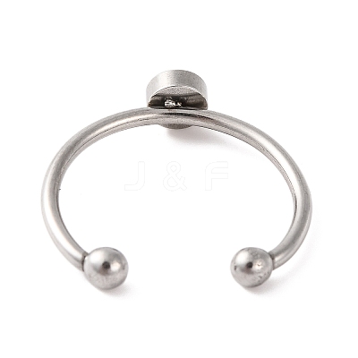 Non-Tarnish 304 Stainless Steel Open Cuff Ring Components STAS-S134-01P-01-1