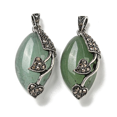 Natural Green Aventurine Horse Eye Pendants G-F766-01AS-01-1