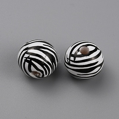 Printed Wood Beads WOOD-SZC0001-07B-1