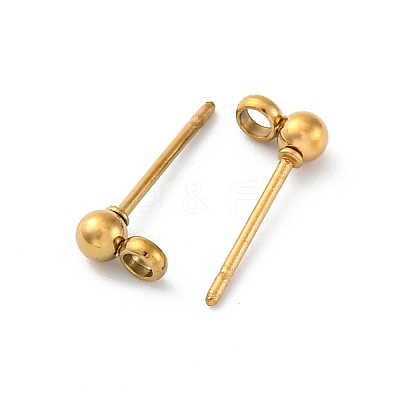 304 Stainless Steel Ball Post Stud Earring Findings LS-STAS-Z035-01G01-G-1