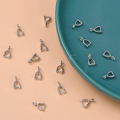 Grade AA Brass Ice Pick Pinch Bails for Pendant Making KK-M008-b-07P-NR-1