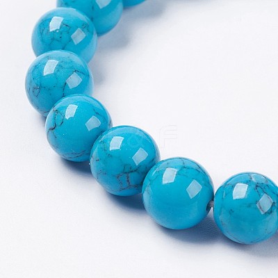 Natural Howlite Jade Beaded Stretch Bracelet BJEW-P207-23-8mm-1