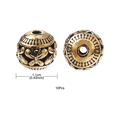 Tibetan Style Hollow Alloy Beads TIBEB-YW0001-12G-1
