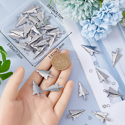 50Pcs 201 Stainless Steel Pendants STAS-CN0001-21-1