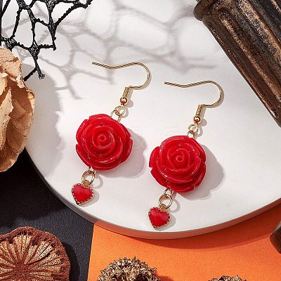 Resin Dangle Earrings EJEW-JE06014-S-1