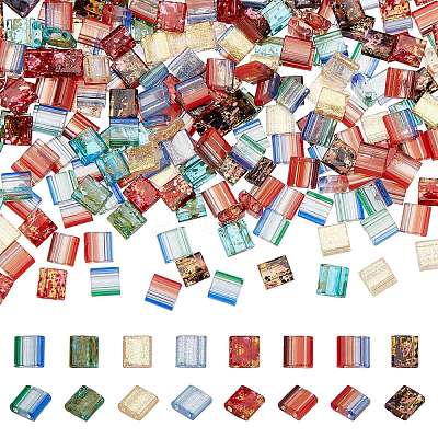 320Pcs 8 Style 2-Hole Glass Seed Beads SEED-SC0001-09-1