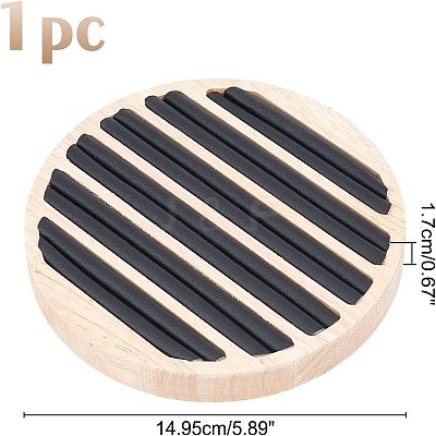 6-Slot Wood Finger Ring Display Plate EDIS-WH0012-09A-1