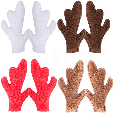 40Pcs 4 Colors Plush Antler Snowman Hand Branch DOLL-GF0001-09-1
