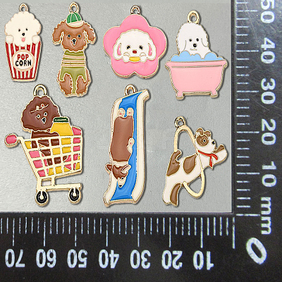 30Pcs 15 Styles Alloy Enamel Pendants ENAM-CJ0002-75-1