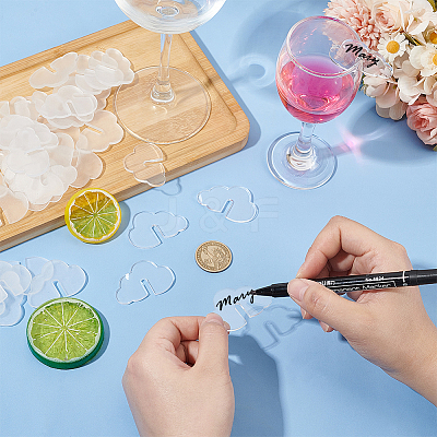 Acrylic Wine Glass Charms AJEW-FG0003-47-1