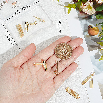 8Pcs 4 Style Brass Pendants KK-BBC0012-91-1
