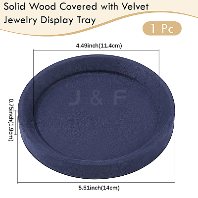 Solid Wood Covered with Velvet Jewelry Display Trays for Earrings Rings Necklaces Bracelets AJEW-WH20075-003B-1