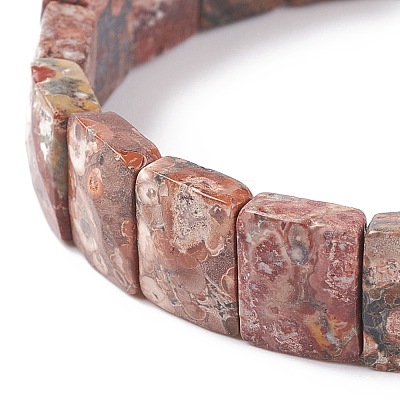 Natural Leopard Skin Jasper Stretch Bracelets BJEW-F406-B14-1