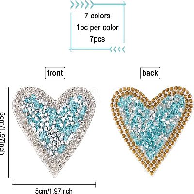 Glitter Hotfix Rhinestone Iron on Patches DIY-FG0001-70-1