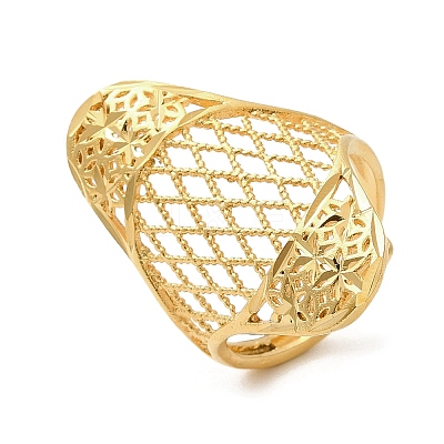 Light Gold Brass Adjustable Rings for Women LS-RJEW-A022-01B-1