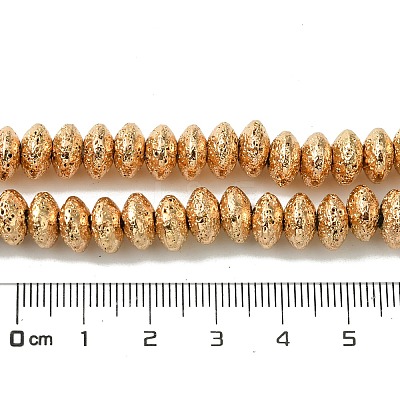 Electroplated Natural Lava Rock Beads Strands G-I360-P01-02-1