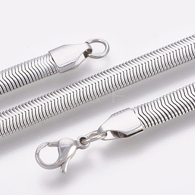 Tarnish Resistant 304 Stainless Steel Herringbone Chain Bracelets BJEW-P235-20P-1