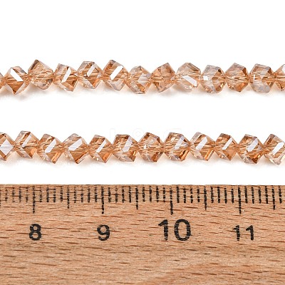 Electroplate Transparent Glass Beads Strands GL-CBA7A17-01A-07-1