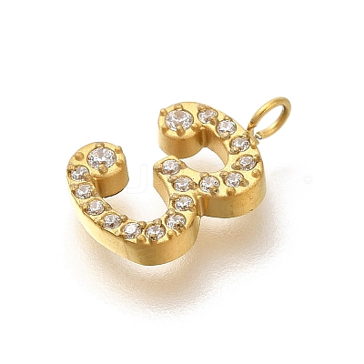 Ion Plating(IP) 304 Stainless Steel Micro Pave Cubic Zirconia Pendants STAS-H228-01G-03-1