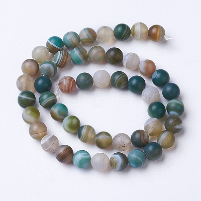Natural Grade A Striped Agate/Banded Agate Beads Strands X-G-E478-07-6mm-1