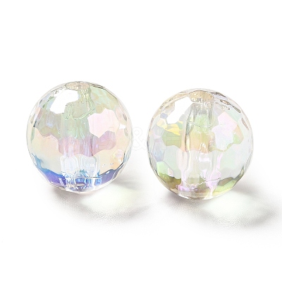 Two Tone UV Plating Rainbow Iridescent Acrylic Beads TACR-D010-03B-01-1