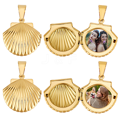 4Pcs 316 Stainless Steel Locket Pendants STAS-BBC0003-67-1