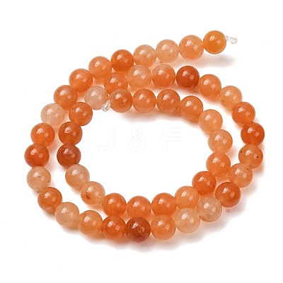 Natural Red Aventurine Round Beads Strands X-G-S148-8mm-1